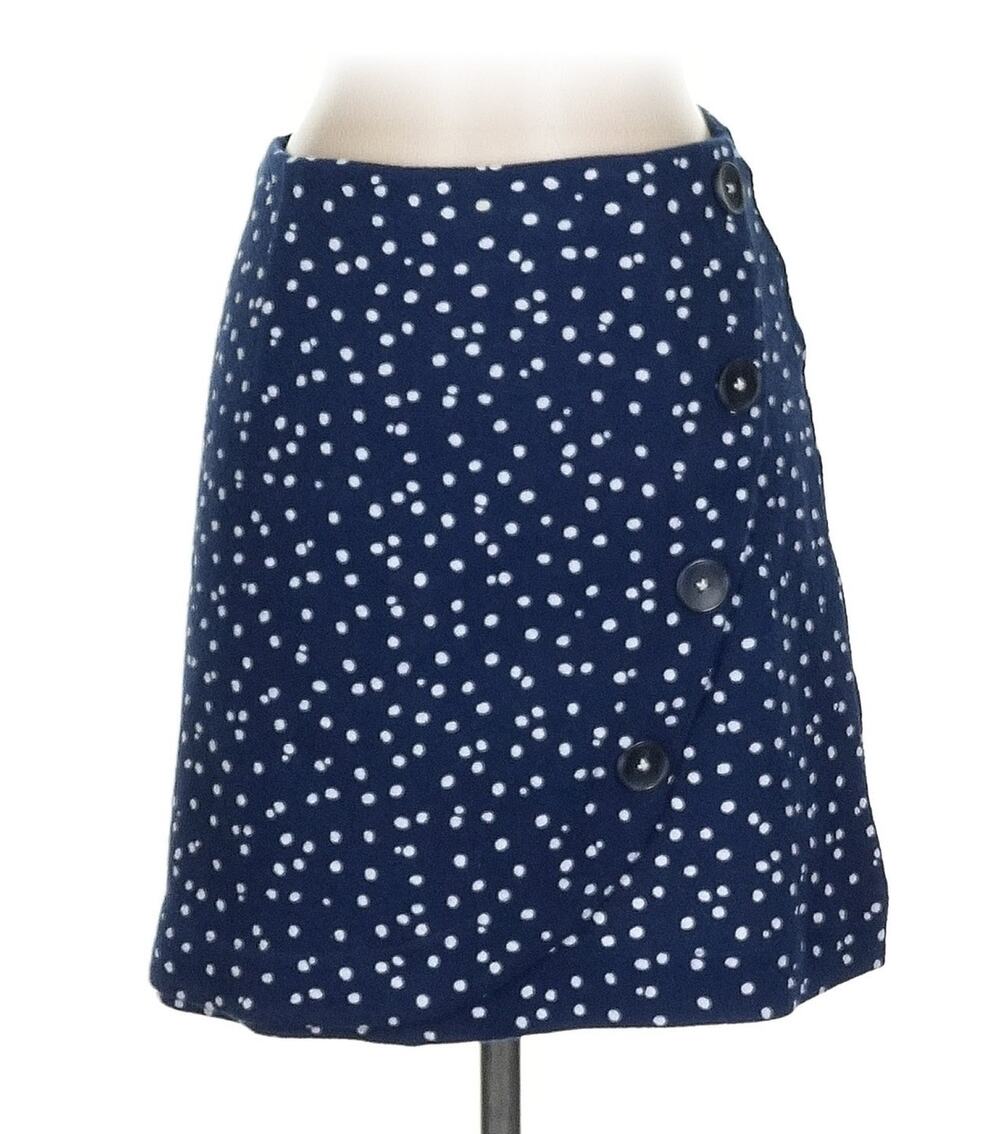 Maeve Anthropologie Blue Polka Dot Mini Skirt with Buttons NWT XL